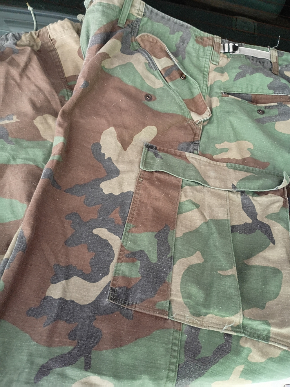 Men's Cargo Pants - Green Brown Camo Utility Style